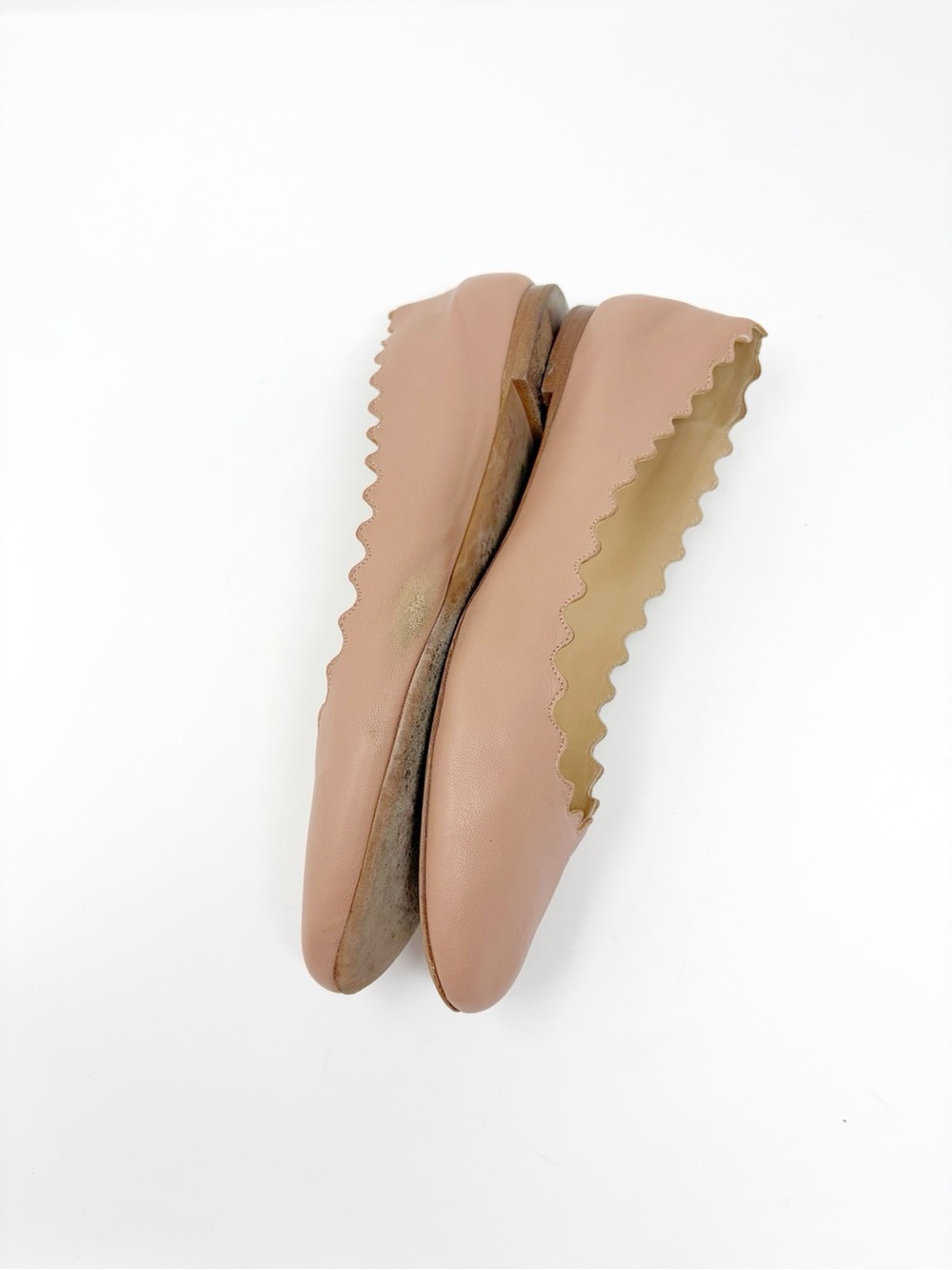 CHLOE Scalloped Ballet Flats in Dusty Pink Size 38 - Picture 4 of 8